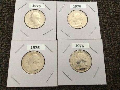 4 1976 Bicentennial Quarters