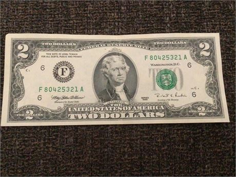 $2.00 Dollar Bill