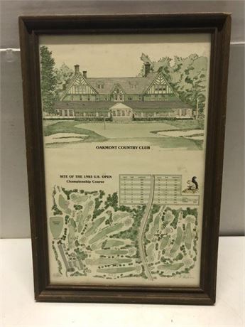Framed Site of The 1983 U.S. Open Championship Course Oakmont Country Club