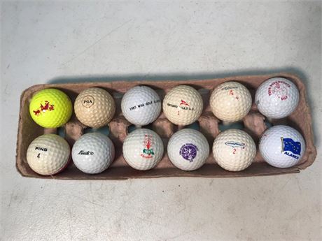 Dozen Advertisement Golf Balls