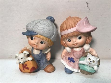 Homco #1439 Little Boy & Girl Figurines