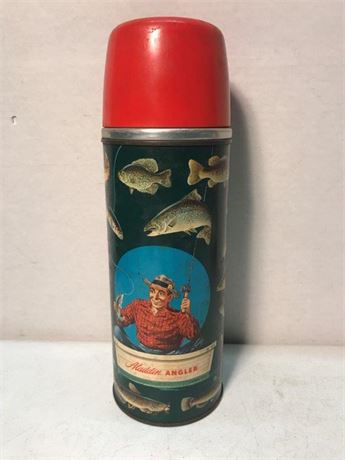 Vintage Aladdin Angler #32 Metal Thermos