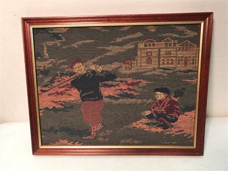 Rare 1960S St. Andrews Golf Links Scotland Needlepoint