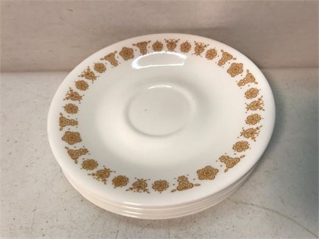 8 Butterfly Gold Corelle by Corning Saucers