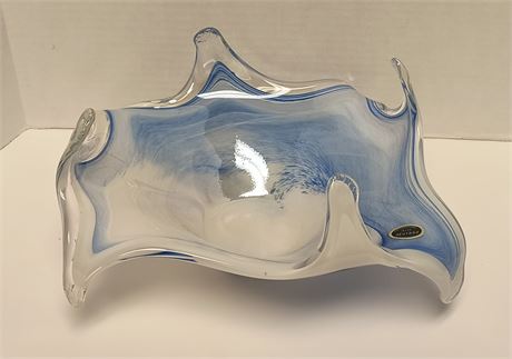 Murano Lavorazione Arte Blown Glass Bowl