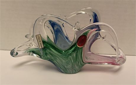 Murano Hand Blown Glass Decorative Bowl