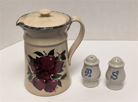 Salt & Pepper Shakers & Pitcher