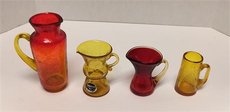 Kanawha Crackle Glass. Pieces glow under black light