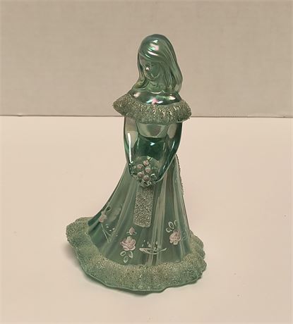 Fenton Willow Green Opalescent Carnival Bridesmaid Doll QVC Shelly