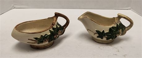 Decorative Christmas Cream And Sugar Bowls