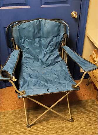 Canvas Folding Chair With Roof. Has Hole In Fabric