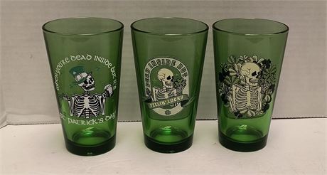 Custom Made Skeleton St. Patrick's Day Drinking Glasses