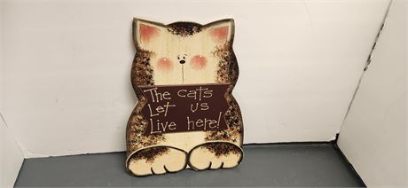 Wood Cat Wall Decoration