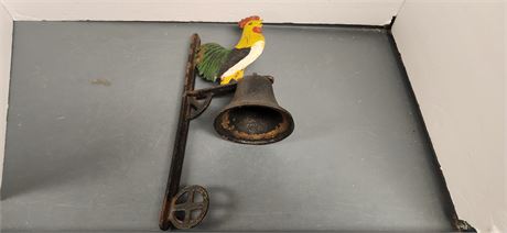 Cast Iron Rooster Dinner Bell. Missing Clapper