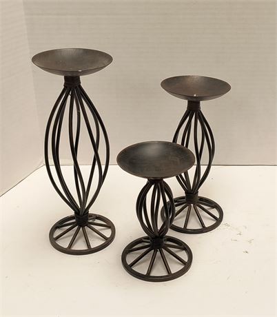 Set Of 3 Metal Candle holders