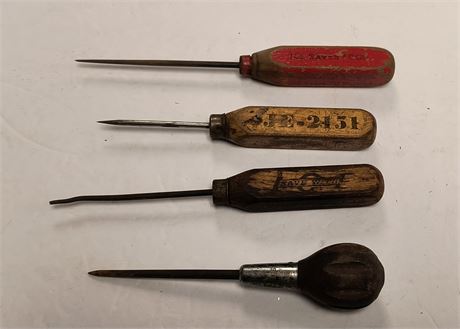 Vintage Ice Picks With Wood Handles