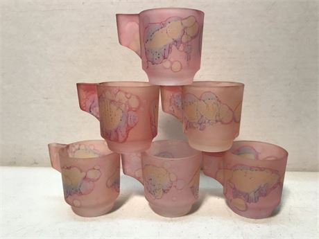 Vintage Rueven Style Art Glass Cups