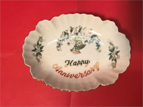 Lefton 1625 Happy Anniversary Plate