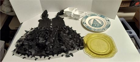 Black Dress and plates