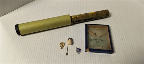 The Queen Mary Bouy Puzzle & 1975 Calendar & Jewelry