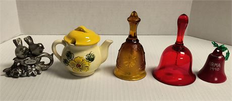 Glass Bells and teapot