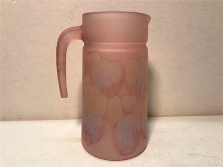 Vintage Rueven Style Art Glass Pitcher