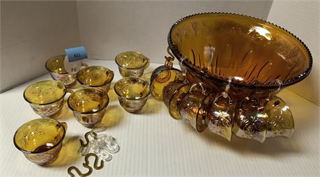 Amber punch bowl