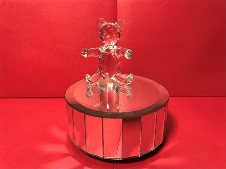 Clear Glass Mirror Bear Musical