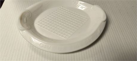 Milk Glass "Give Us This Day Our Daily Bread" Bread Serving Plate