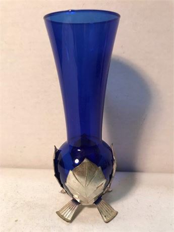 Cobalt Blue Vase with Stand