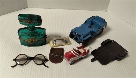 Vintage Toy Cars & Vintage Perfume Bottle & Misc. Items