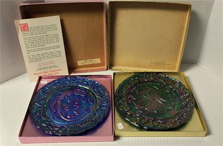 Imperial Glass Vintage Christmas Collector Plates