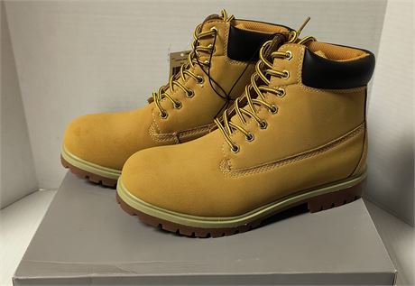 Falls Creek Memory Foam Linden Wheat Men's Work Boots. Size 8.5