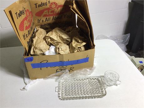 Vintage Hospitality Set 12 Glass Plates & Cups