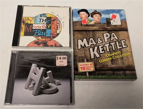 Moody Blues & Reo Speedwagon Cd's And Ma & Pa Kettle DVD Set