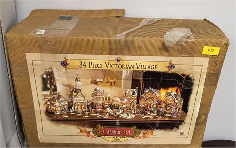 Grandeur Noel 34 Piece Victorian Village