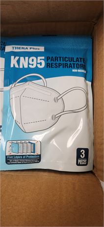 KN95 Particulate Respirators- 3 Pack. 108 Piece