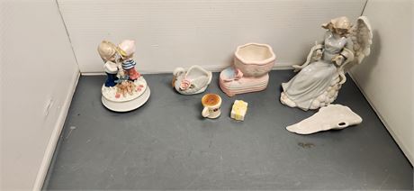 Lot Of Misc. Glassware. Angel Has Broken Wing