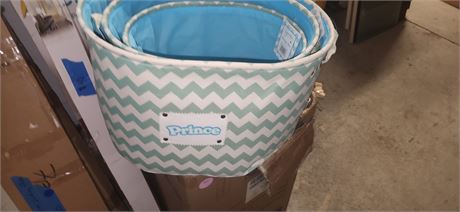 Lot Of Canvas Storage Baskets. Some Have Water Marks On Them