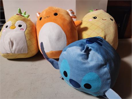 4 squishmallow plush toys