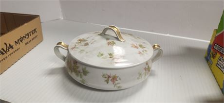 Haviland Limoges Autumn Leaves Covered Vegetable Dish
