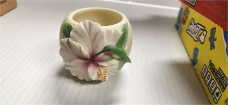 Hummingbird & Hibiscus Flower Tea Light Candle Holder