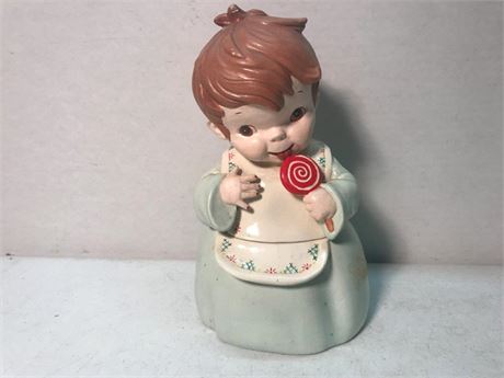 Vintage Baby Girl Sweets Pottery Cookie Jar