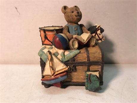 Figi Graphics Teddy & Toy Chest Music Box