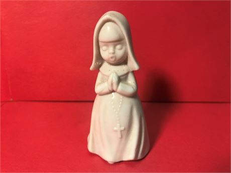 Vintage Enesco White Porcelain Nun Figurine