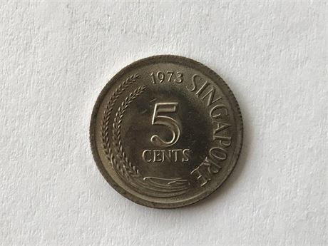 1973 Singapore 5 Cents