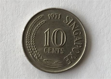 1971 Singapore 10 Cents