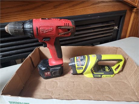 Milwaukee Drill and Ryobi Light