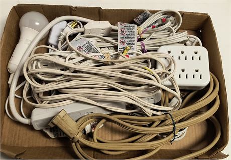 Lot Of Misc. Extension Cords & Surge Protector & Misc.
