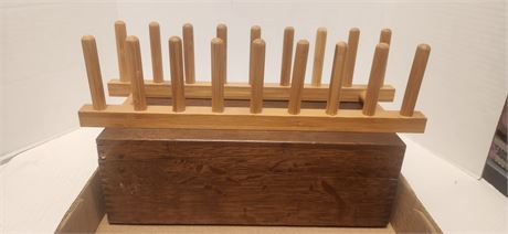 Wood Plate Rack & Wood Storage Box